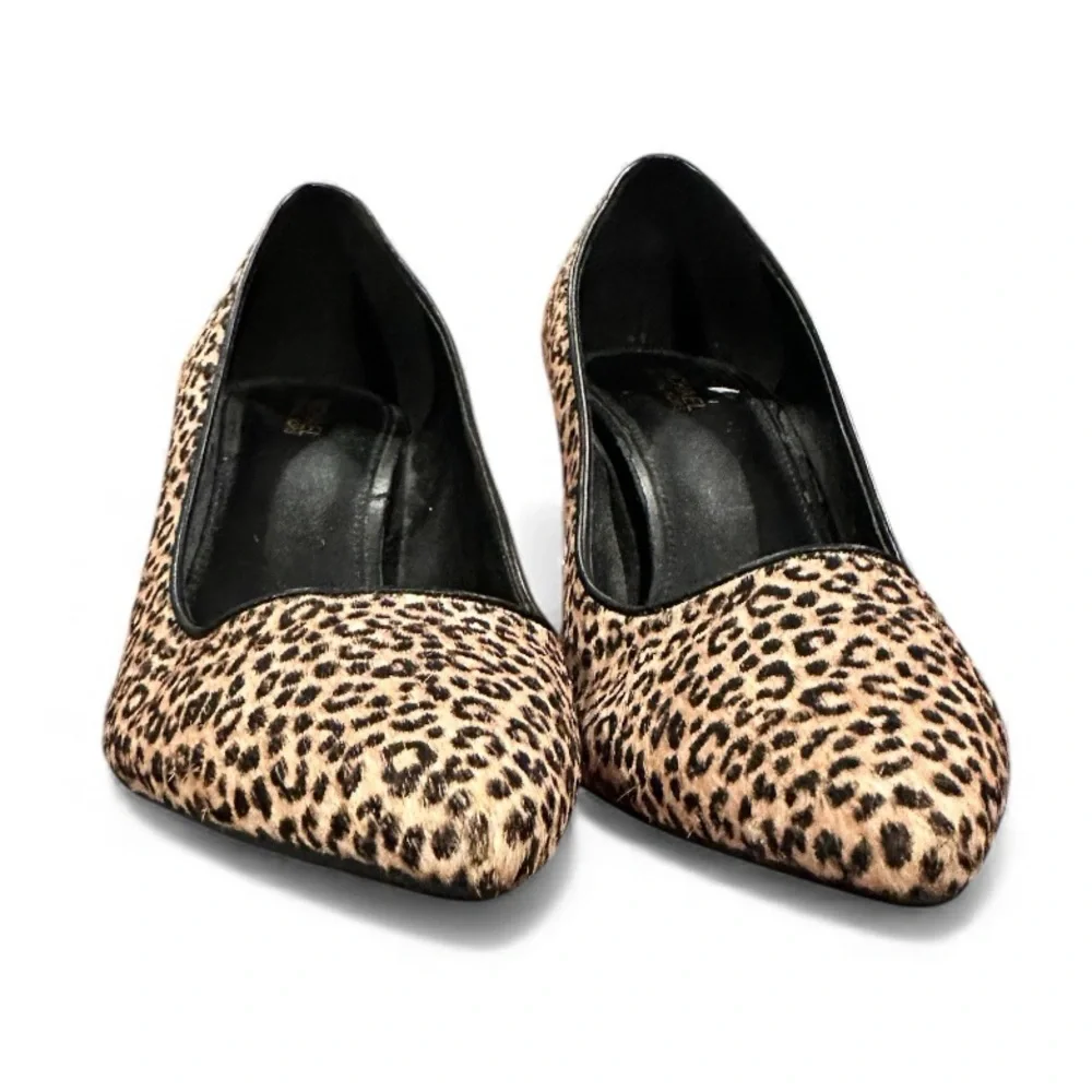 Michael Kors Dorothy Flex Pointed Toe Leopard Print Calf Hair Heels Size 9 - Picture 6 of 10